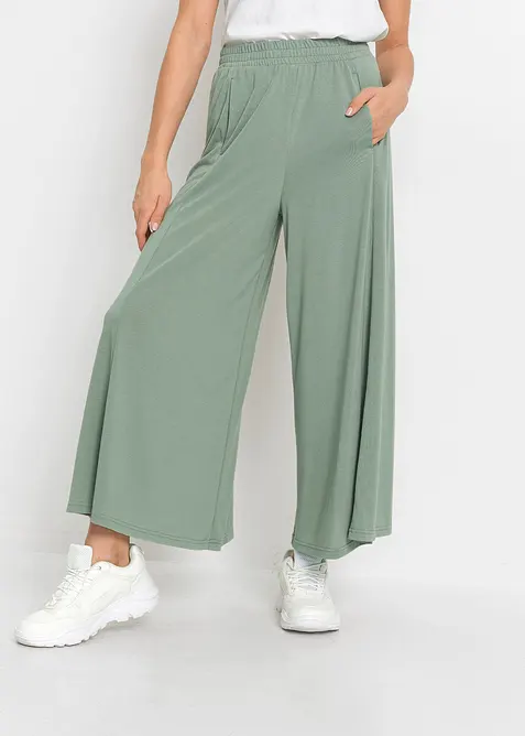 Jersey culotte met wijde pijpen, bonprix