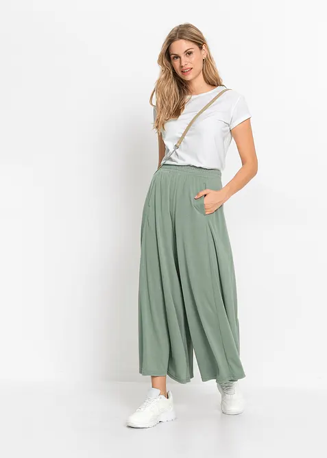Jersey culotte met wijde pijpen, bonprix