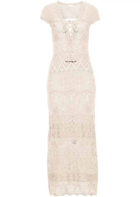 Gebreide jurk met ajourpatroon, bonprix