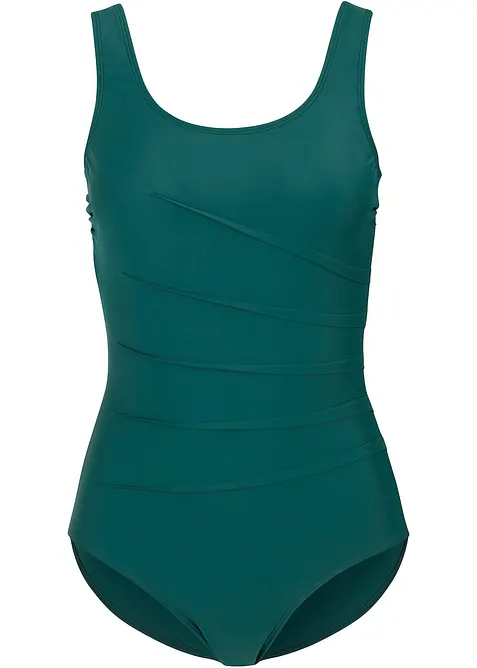 Corrigerend badpak met sierplooitjes, licht corrigerend, bonprix