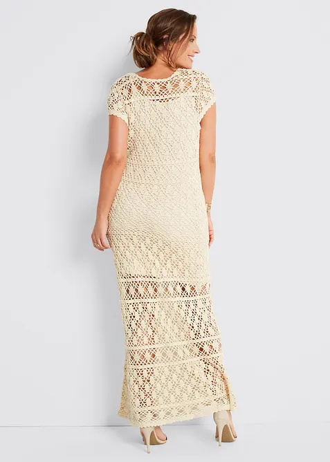 Gebreide jurk met ajourpatroon, bonprix