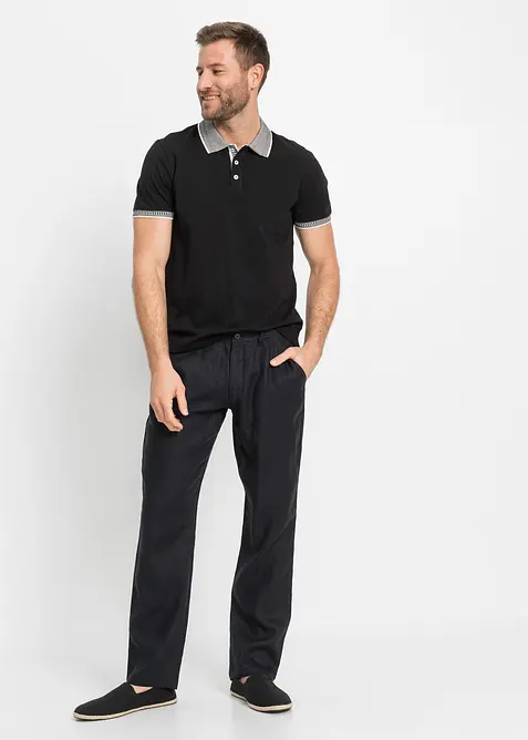 Regular fit linnen chino met comfortband, straight, bonprix
