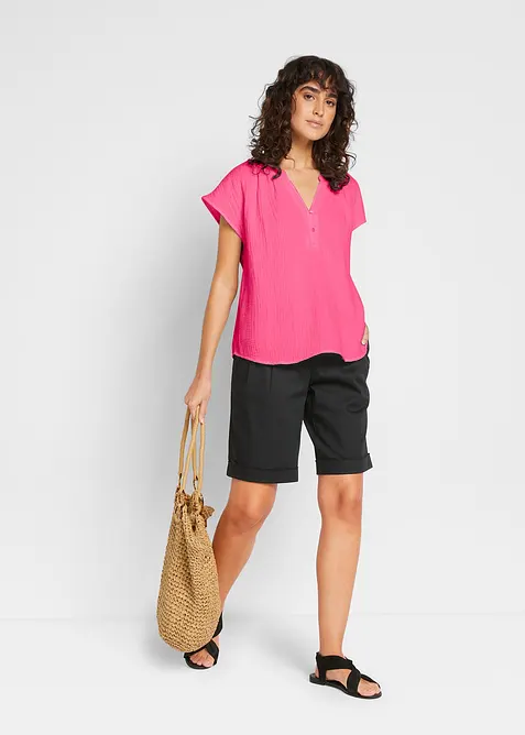 Mousseline blousetop van katoen, bonprix