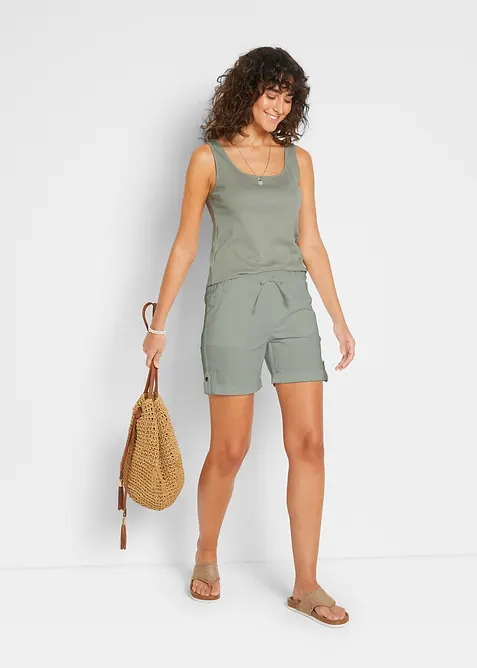 Katoenen bermuda met elastische band, bonprix