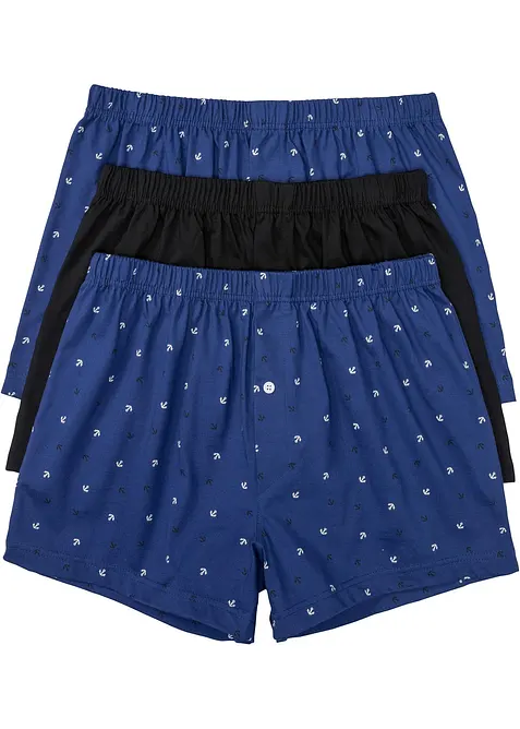 Wijde jersey boxershort (set van 3), bonprix