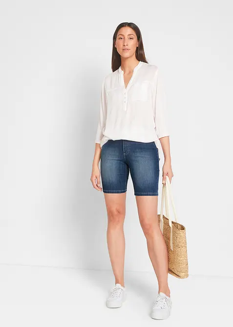 Straight jeans bermuda,  mid waist, bonprix