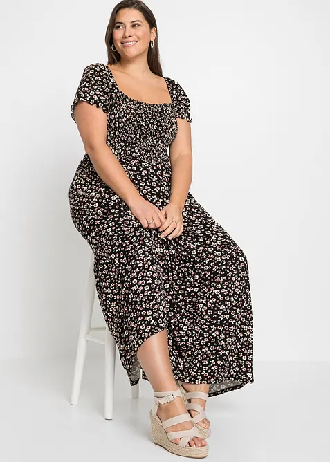 Maxi jurk van een viscosemix, bonprix