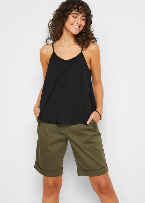 Top met spaghettibandjes van soepele viscose, bonprix