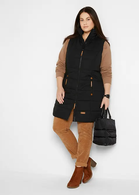 Lange bodywarmer met opstaande kraag, bonprix