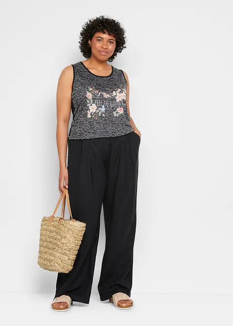 Palazzo broek van een lichte linnen-viscosemix, bonprix