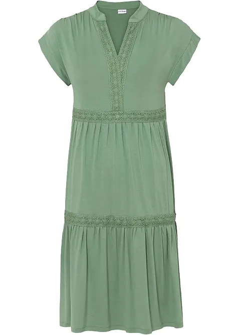 Tuniekjurk met kant van vloeiende viscose, bonprix