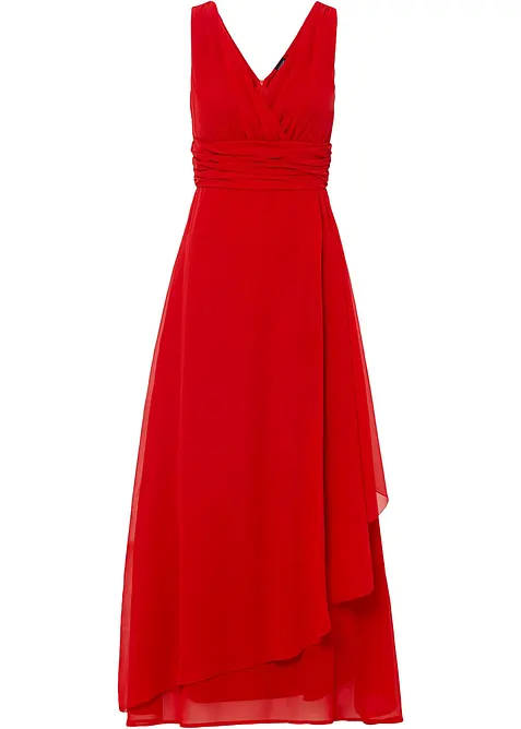 Maxi jurk van chiffon met plooitjes, bonprix