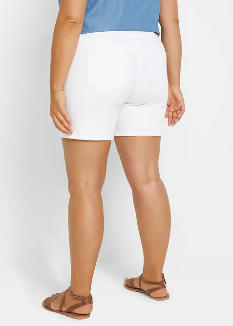 Stretch jeans short slim fit mid waist (set van 2), bonprix