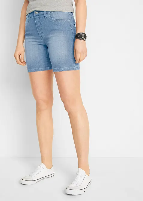 Stretch jeans short slim fit mid waist (set van 2), bonprix