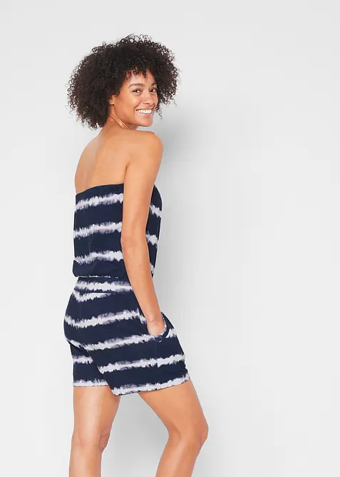 Strapless playsuit van biologisch katoen, bonprix