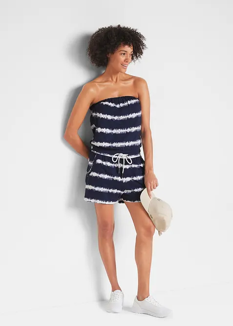 Strapless playsuit van biologisch katoen, bonprix