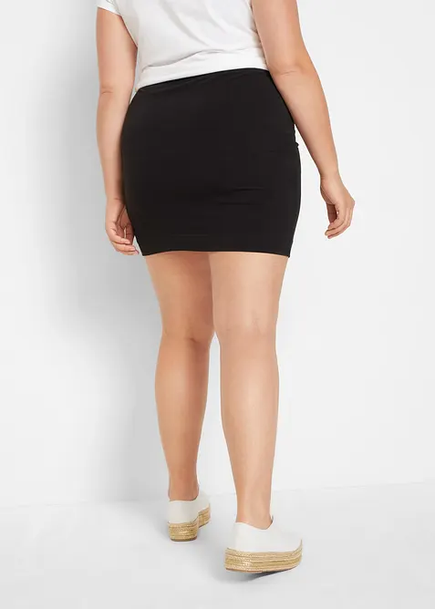 Stretch jersey rok met biologisch katoen (set van 2), bonprix