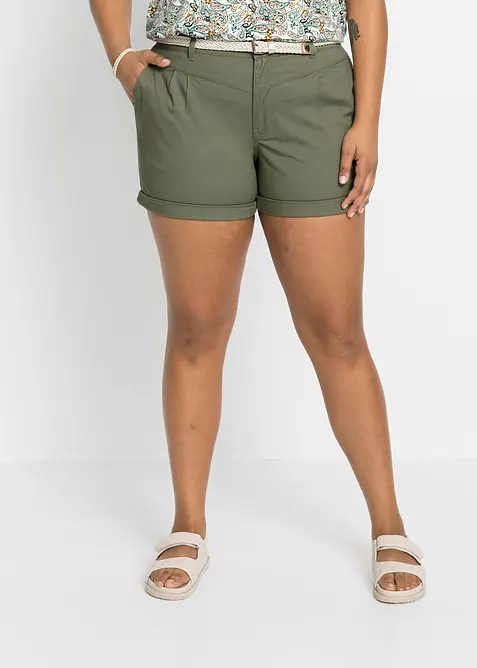 Bandplooibroek van katoen, bonprix