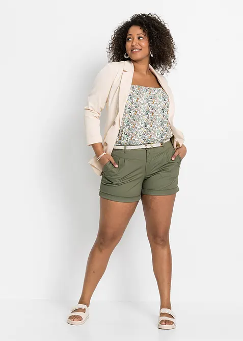 Bandplooibroek van katoen, bonprix