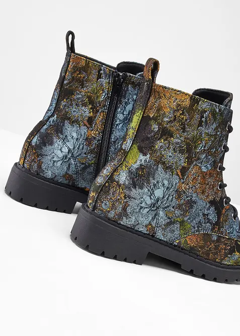 Veterboots met een bloemmotief, bonprix