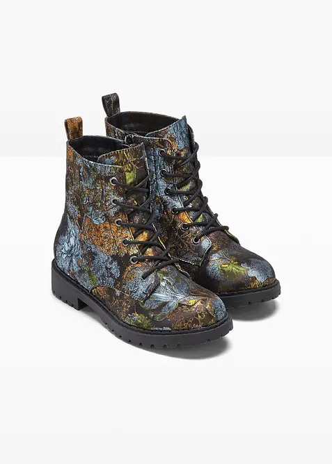 Veterboots met een bloemmotief, bonprix