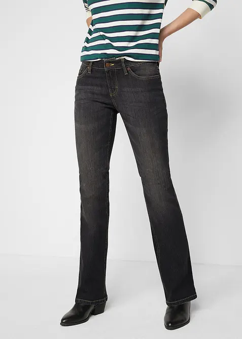 Bootcut comfort stretch jeans, mid waist, bonprix