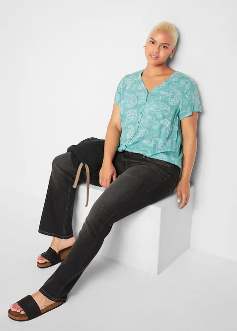 Bootcut comfort stretch jeans, mid waist, bonprix