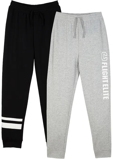 Sweatpants van zachte katoenmix (set van 2), bonprix