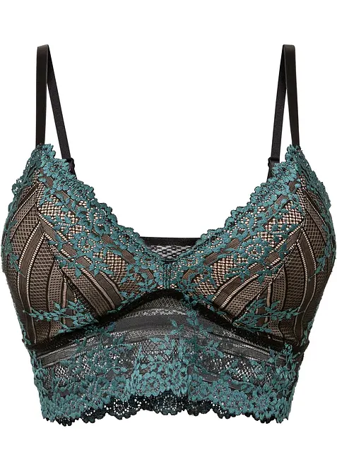Bralette met tweekleurig kant, bonprix