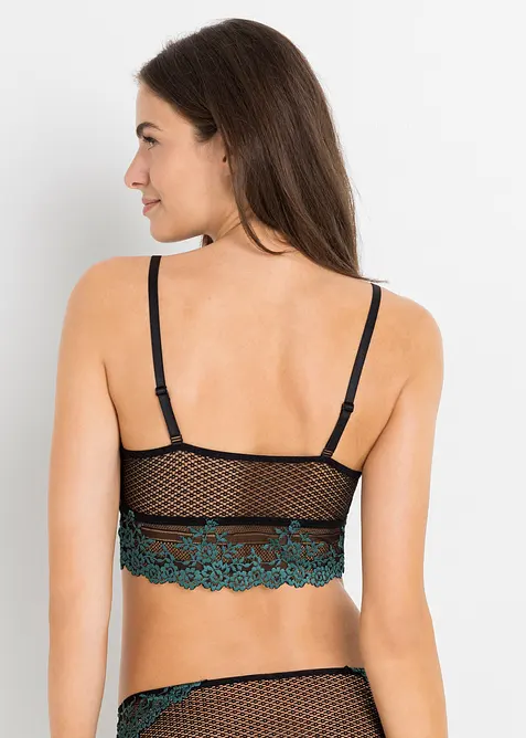 Bralette met tweekleurig kant, bonprix
