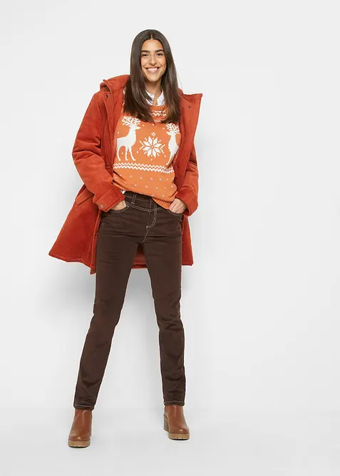 Slim fit stretch corduroy broek, bonprix