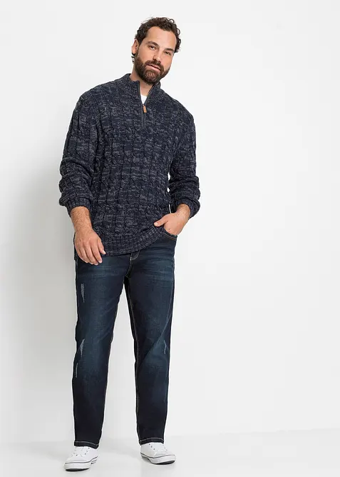 Gemêleerde trui met kabelpatroon, bonprix