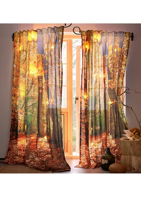 LED gordijn met herfstprint (1 stuk), bonprix