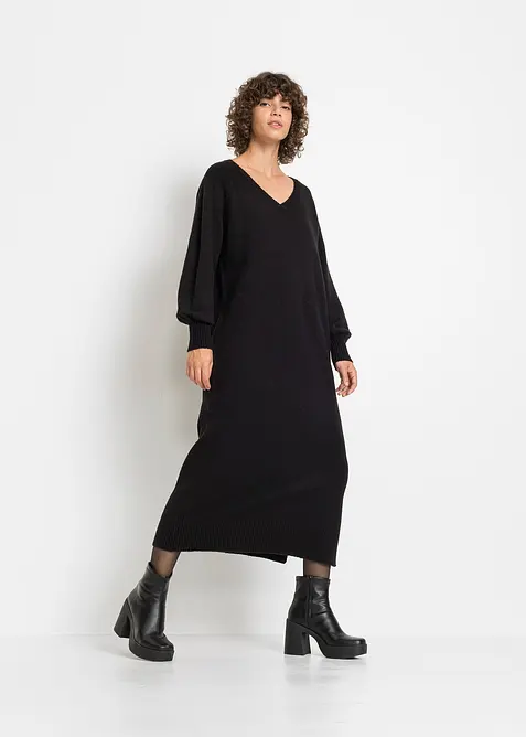Gebreide oversized midi jurk, bonprix