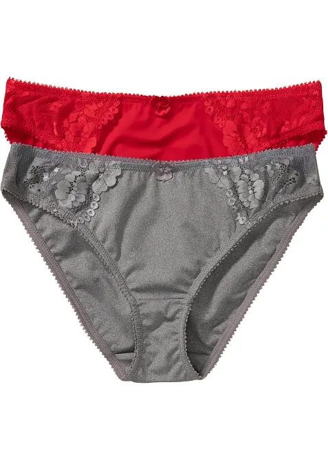 Slip met subtiel kant (set van 2), bonprix