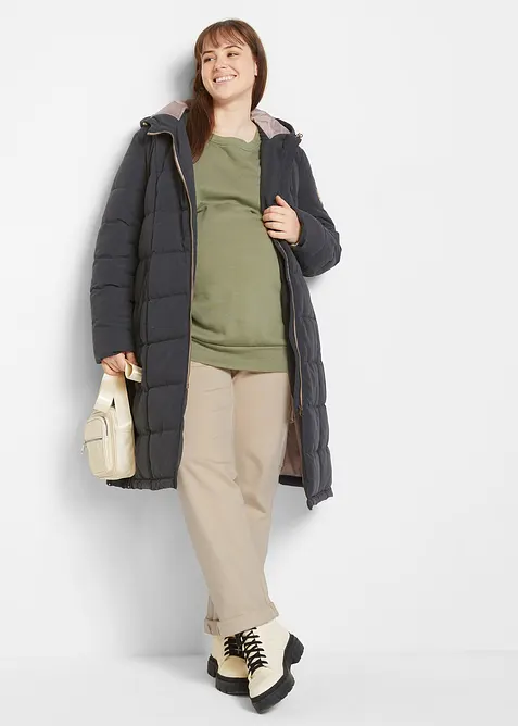 Lange, gewatteerde zwangerschapsjas/draagjas met gerecycled polyester, bonprix