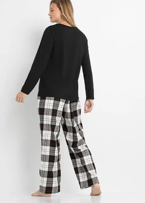 Pyjama met flanellen broek en cadeautasje, bonprix