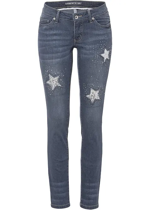 Skinny low waist jeans met sterren, bonprix