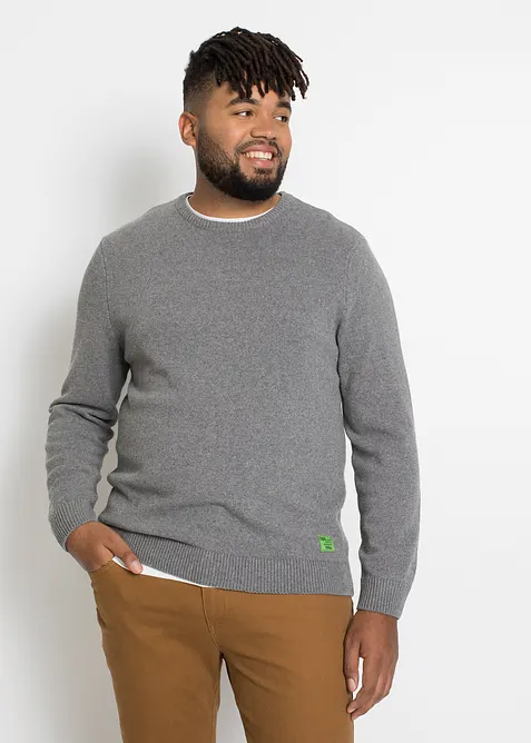 Trui met ronde hals en metgerecycled katoen, bonprix