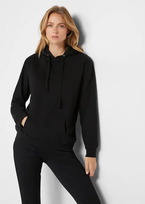 Basic hoodie van zacht frott&eacute;, bonprix