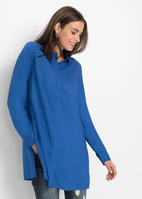 Lange blouse met splitten van soepel vallende viscose, bonprix