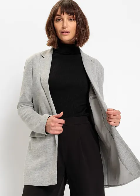 Lange jersey blazer met zakken, bonprix