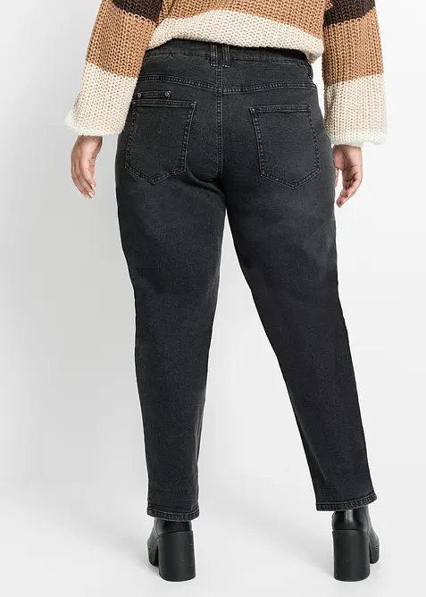 Barrel stretch jeans, mid waist, bonprix