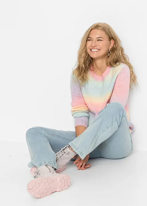 Grof gebreide trui in een zachte wolmix, bonprix