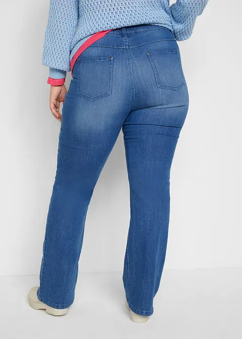 High waist jeans met comfortband, bootcut, bonprix