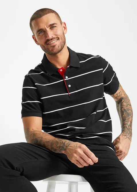 Piqué poloshirt van katoen (set van 2), bonprix
