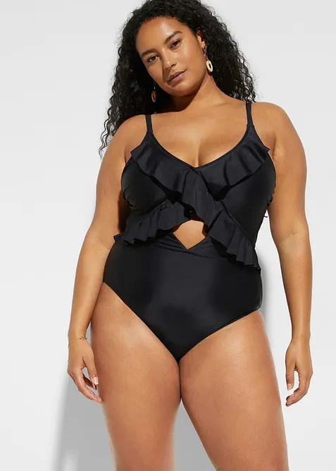 Badpak met cut-out en volants, bonprix