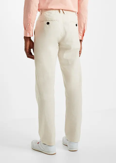Regular fit instapbroek in een luchtige linnenmix, straight, bonprix