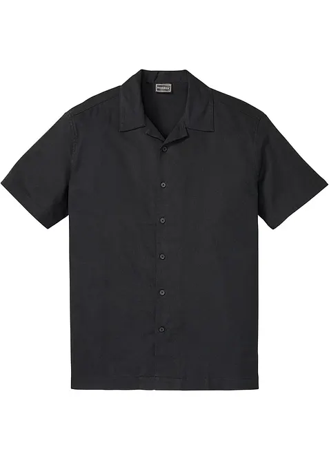 Overhemd met linnen en korte mouwen, loose fit, bonprix