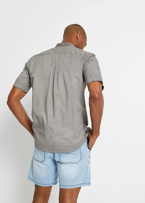 Overhemd in washed out look met korte mouwen, bonprix
